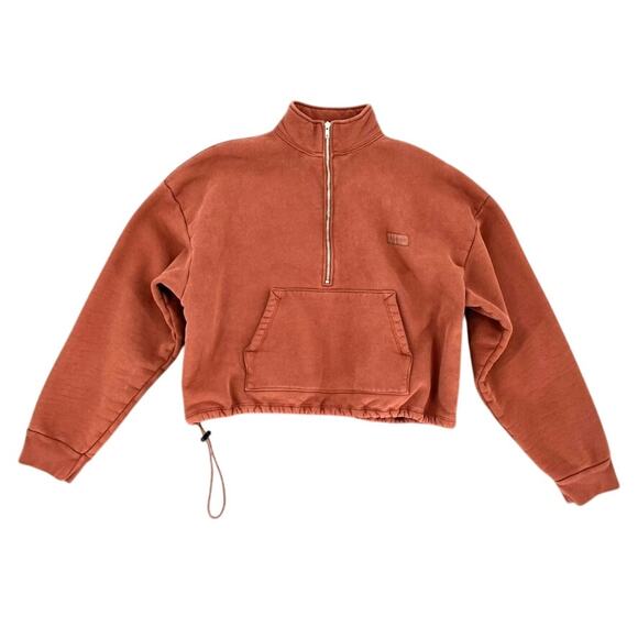 Set Active Sweatshirt Brown Large Heavyweight 1/2 zip - Picture 1 of 6